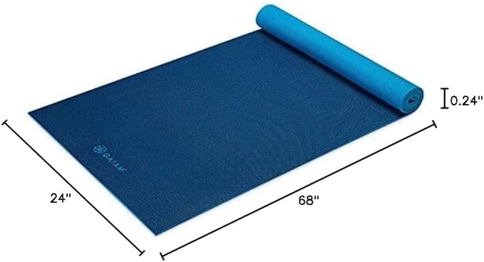 Gaiam Solid Color Yoga Mat, Non Slip Exercise & Fitness Mat for All Types of Yoga, Pilates & Floor Exercises