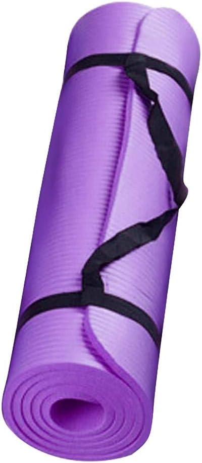 Yoga Mat, 70x23 Inches High Density Non-Slip Anti-Tear Extra Thick Fitness Mat with Carrying Strap,Soft Black Hot Yoga Mat for Stretching,Pilates,Home Workout,Gym,Fitness,Exercise