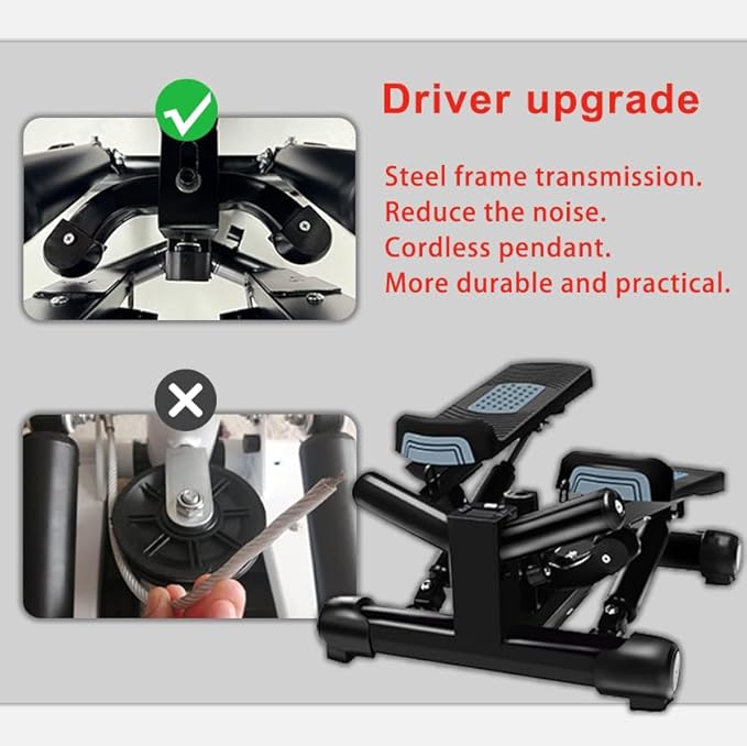 Exercise Stepper with Resistance Bands & Digital Monitor Stair Exercise,Twist Mini Steppers with Max 330LBS Loading Bearing Portable Home Exercise Equipment