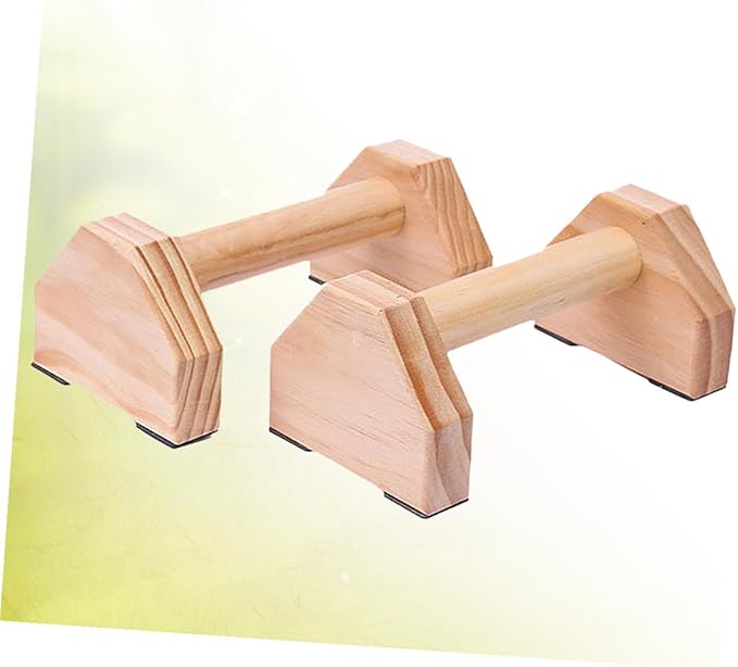 Didiseaon Solid Wood Push-up Bracket Pair, Muscle Training Fitness Equipment with Handstand Bars for Home Strength Training and Calisthenics