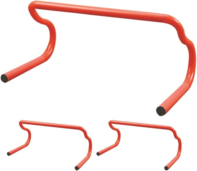 3pcs Detachable Agility Speed Training Hurdles 19x9 Inch Orange Fitness Equipment for Soccer Track Running Drills and Athletic Speed Practice