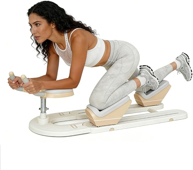 Spine Twist and Stretch Trainer, Adjustable Back Stretcher Machine, Detachable Waist Workout Equipment for Lower Back Pain Relief, Spine Decompression, Leg Stretching & Core Activation