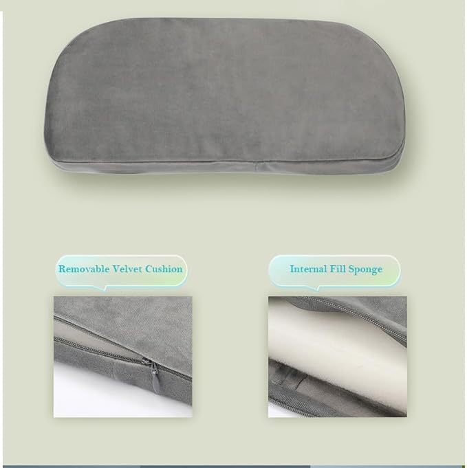 Meditation Bench with Meditation Cushion Meditation Stool Set,Folding Yoga Stool, Sturdy Prayer Bench,Comfortable for Kneeling or Sitting, 35 × 27inch, Grey