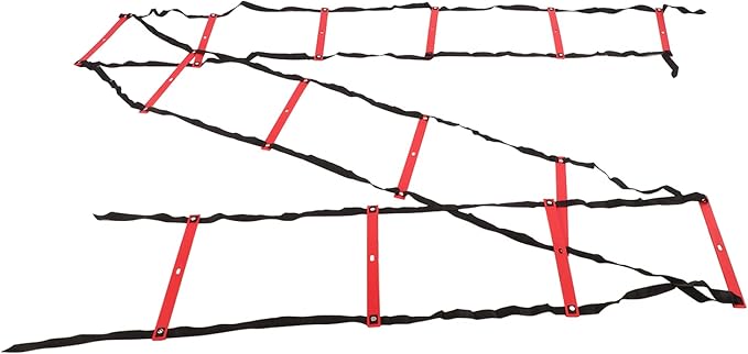 7M 14 Rung Agility Speed Ladder Stairs, Adjustable Training Ladder for Soccer Football Fitness, Non - Slip PP Agility Ladder with Angle Markers for Athletes and Coaches