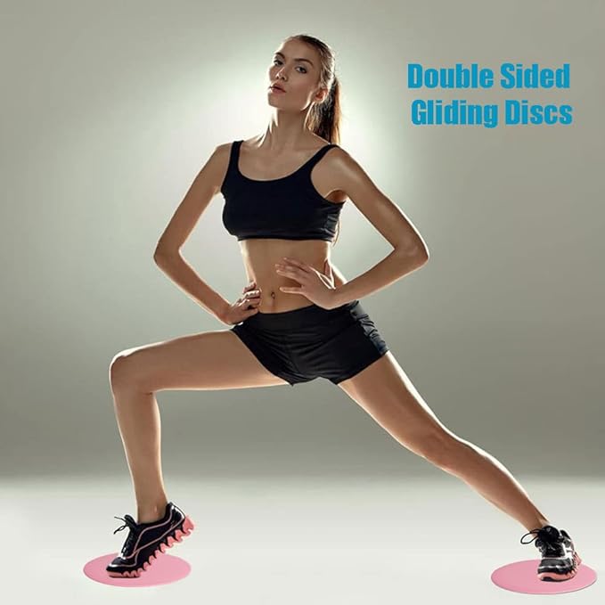 Core Sliders for Working Out, 4 Pieces Gliding Discs Dual Sided Exercise Core Sliding Discs on Carpet Floor for Home Abs Glutes Workout Sport Fitness