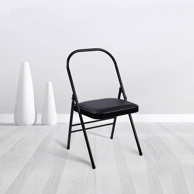 Yoga Chair,Backless Yoga Chair Prop,Pilates Chair,Strength Training Inversion Equipment,Yoga Chair Iyengar,Foldable and Portable Folding Stools for Yoga,Black