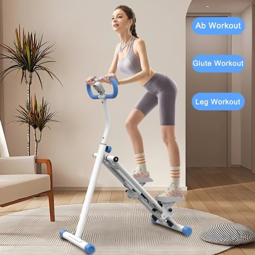 Home Foldable Stair Stepper Machine - Vertical Climber for Full Body Workout, 265 lbs Capacity w/LCD Display & Adjustable Handlebar, Compact Home Gym Equipment for Legs, Abs, Cardio