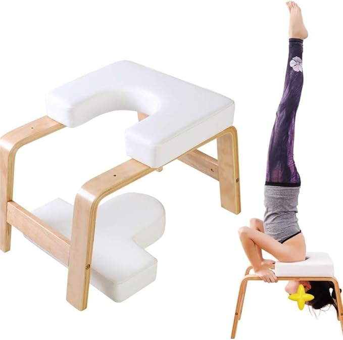 Yoga Headstand Bench, Meditation Stool for Adults, Handstand & Pilates Chair, Yoga Auxiliary Chair, Headstand Support Stool(Red)