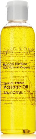 RD Alchemy - 100% Natural & Organic Edible Massage Oil - Fresh & Bright Flavor: Juicy Citrus - Lightweight, Silky Smooth Massage Oil with Natural Oils for a Soft, Sensual Glide and Mild Taste!