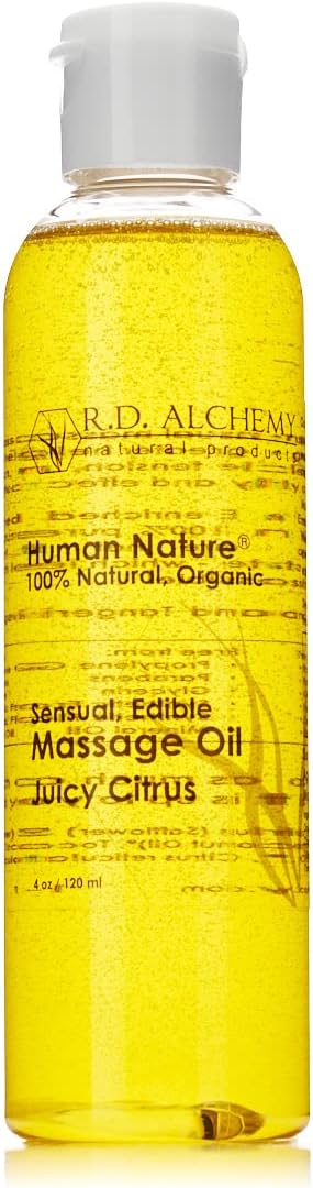 RD Alchemy - 100% Natural & Organic Edible Massage Oil - Fresh & Bright Flavor: Juicy Citrus - Lightweight, Silky Smooth Massage Oil with Natural Oils for a Soft, Sensual Glide and Mild Taste!