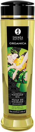 Shunga Erotic Art Organica - Kissable Massage Oil - 8.0 Oz - Exotic Green Tea