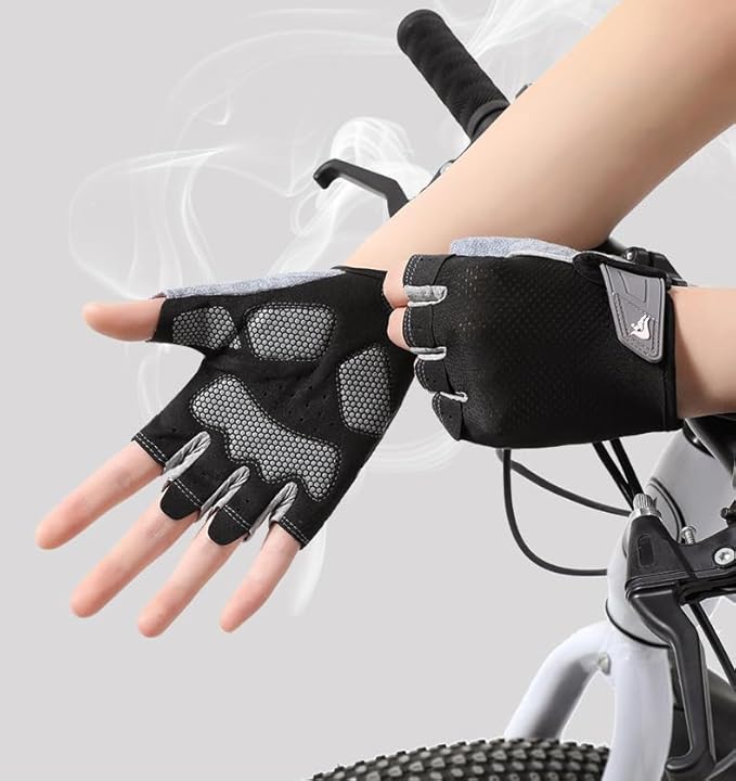 INOGIH Half-Finger Workout Gloves for Men and Women - Anti Slip Exercise Gloves for Weight Lifting, Cycling, Gym, Training