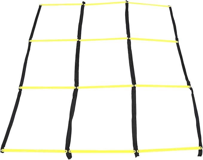PRETYZOOM Agility Ladder Soccer Training Equipment Yellow Foldable Soft Ladder for Football Speed and Footwork Drills for Athlete Conditioning