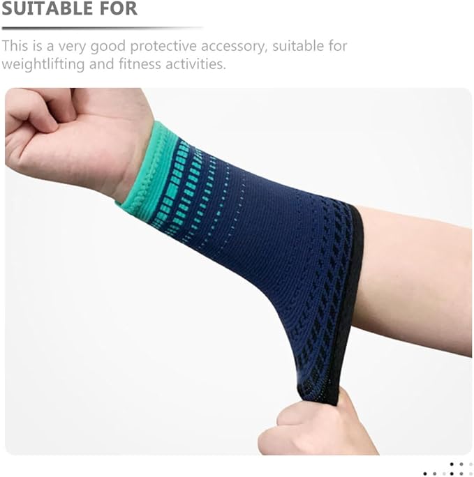 Veemoon Professional Fitness Wrist Brace Compression Support, Wear-Resistant Knitted Wrist Wraps 2pcs Navy Blue, Multi-Function Protective Joint Wraps for Workout and Sports