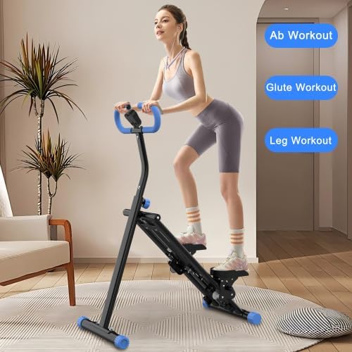 Home Foldable Stair Stepper Machine - Vertical Climber for Full Body Workout, 265 lbs Capacity w/LCD Display & Adjustable Handlebar, Compact Home Gym Equipment for Legs, Abs, Cardio