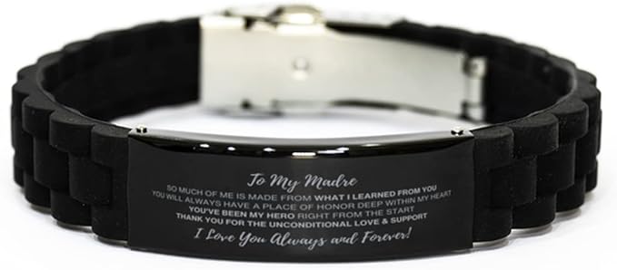 to My Madre, Thank You for The Unconditional Love & Support GlideLock Bracelet, for Madre, Valentines Birthday Gifts for Madre, Mother's Day, Father's Day for Madre