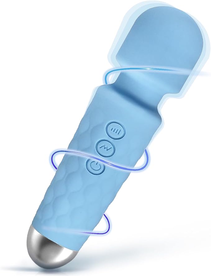 LUMIO Body Back Relaxation Massager - Mini - Travel - 9 Speeds 19 Modes - for Back - Foot - Arm Muscle Relaxation (Blue) (Blue)