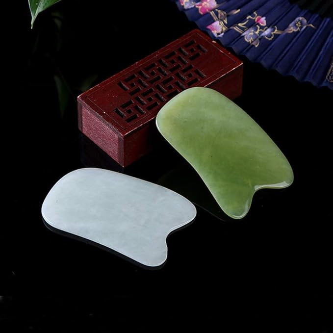 Jade Gua Sha Scraping Massage Tool, Premium Nepherite Jade Stone, Hand Made Great Guasha Tool for ASTYM,Myofascial Release | Helps Reduce Muscles Soreness, Pain Relief | Smooth Thin Edge