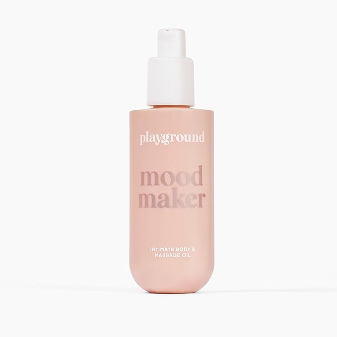 Playground Mood Maker, Pleasure Enhancing Body & Massage Oil, Mood Elevating Adaptogens, Botanical Aphrodisiacs, Skin Soothing Plant Oils, Vanilla Sandalwood Rose Ylang Ylang, Long-Lasting Sensual Oil
