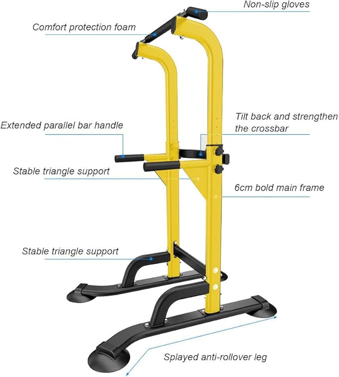 SogesHome Power Tower Pull Up Bar and Dip Station, Height Adjustable Dip Stand Exercise Machine for Home Gym, Multi-Functional Free Standing Strength Training Fitness Workout Station