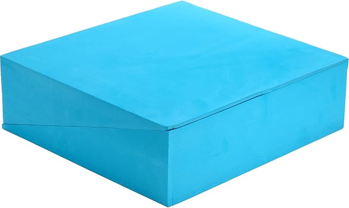 DEAYOU 2 Pack Yoga Foam Wedge, 13" EVA Foam Calf Stretch Slant Board for Lower Leg Strength Improve, Squat Wedge Incline Block for Workout, Exercise, Heel, Foot, Knee Pad, Wrist Back Support (Blue)