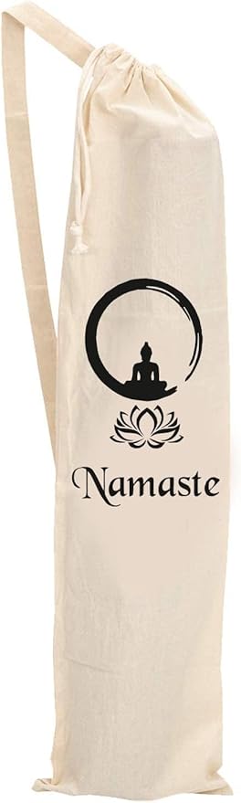 Mayatra's Organic Large Yoga Mat Tote Bag Cover -100% Cotton Lightweight,Washable Yoga Dust Bag With Adjustable Strap Unisex