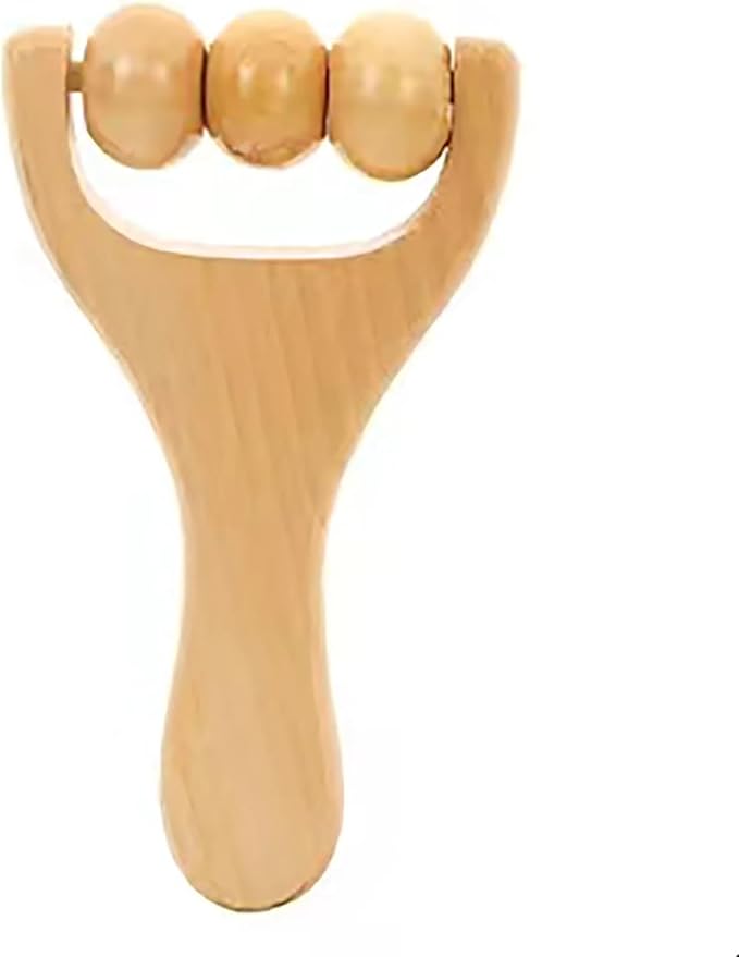 Wooden Massage Roller， Back Roller Massager Tools，Wooden Bead Massage Tool for Leg and arm Tissue Relief