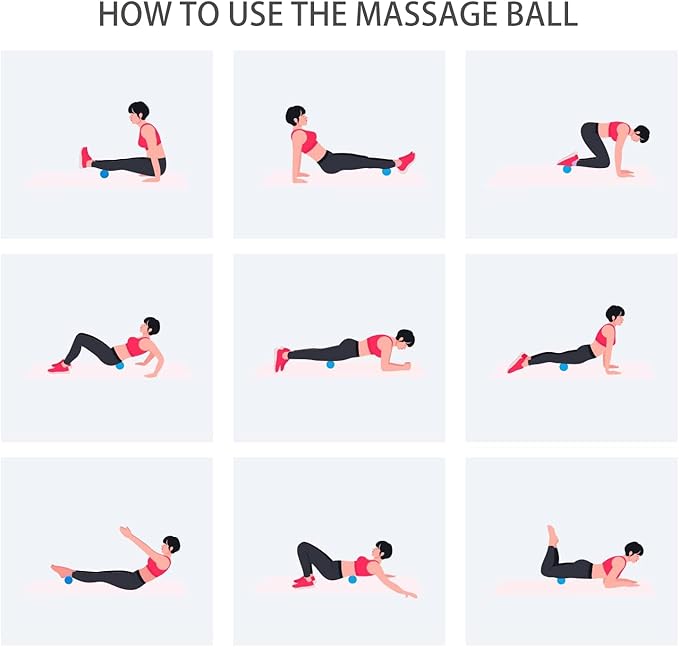 Hard Peanut Massage Ball, Double Lacrosse Massage Ball. Deep Tissue Massage Roller Mobility Ball for Physical Therapy Myofascial Release Muscle Relaxer Acupoint Massage (Blue)