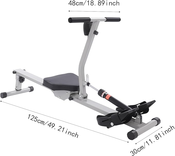Rowing Machine for Home, Foldable Magnetic Rower with 12-Level Silent Resistance & LED Monitor, Compact Rowing Machine for Gym Exercise