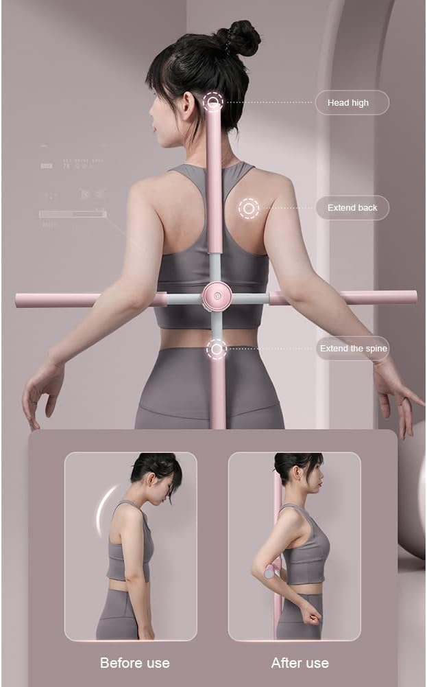 Yoga Sticks Stretching Tool Yoga Hunchback Posture Corrector Adjustable Open Shoulder Beauty Back Body Shaper Trainer Correction Stick Fitness Gym EquipmentRetractable Posture