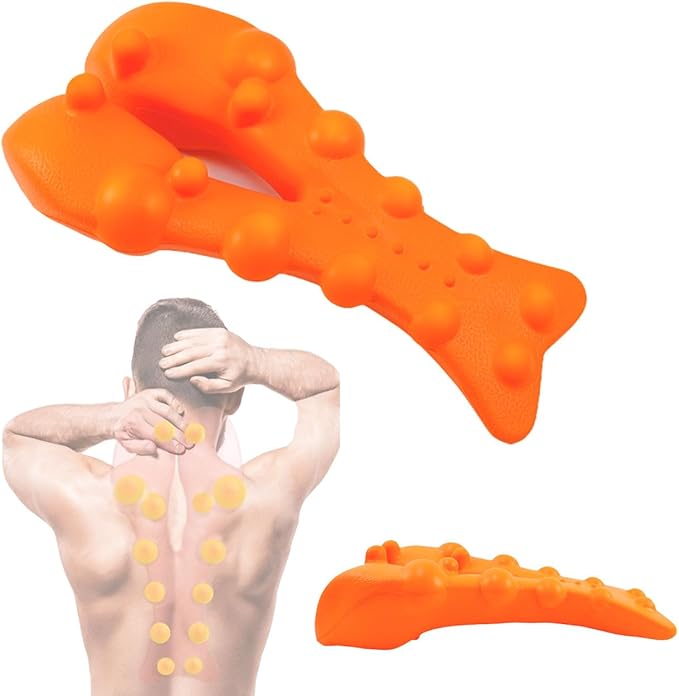 Trapezius Trigger Point Massager,Neck Massager for Muscle Relaxation,Helps with Pain Relief,Suboccipital Release Tool for Neck,Back,and Shoulders (Orange)
