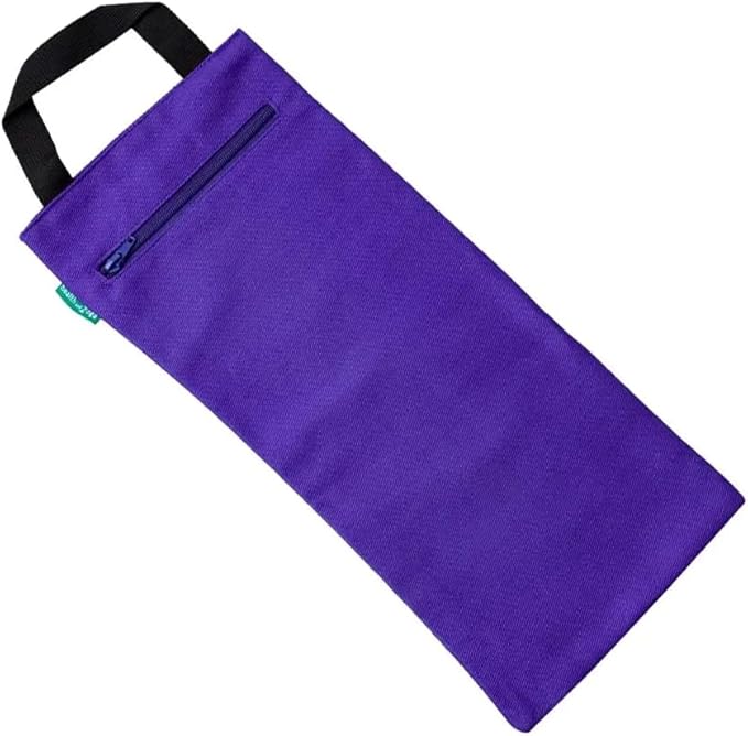 HealthAndYoga™ Yoga Sand Bags - Double Bag with Inner Waterproof Bag - Prop for Adding Weight and Support (Purple)