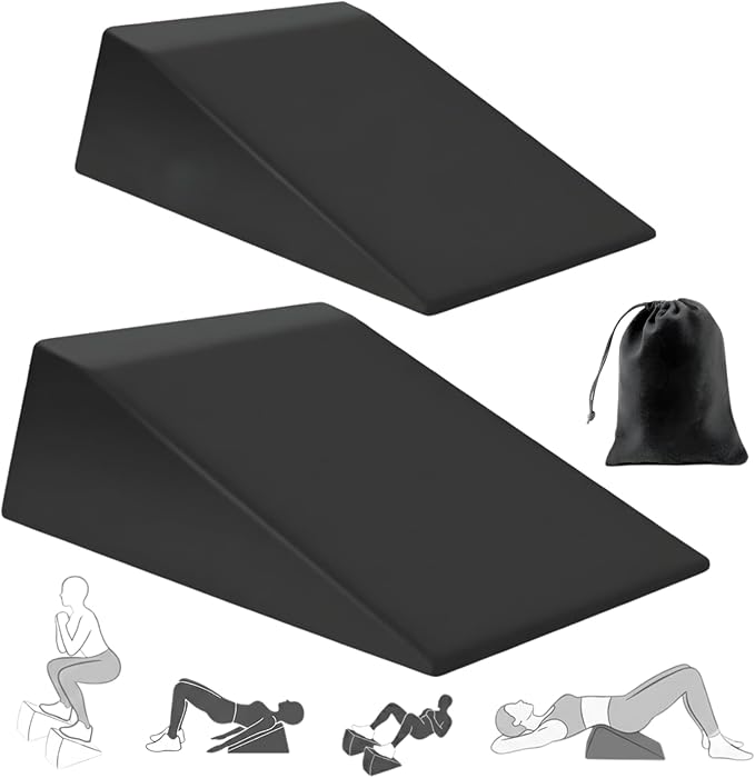 Slant Board for Calf Stretching & Squats – Non-Slip Heel Elevated Squat Wedge Block for Weightlifting, Squat Mobility & Performance | Workout Wedge to Improve Squat Form, Balance & Strength