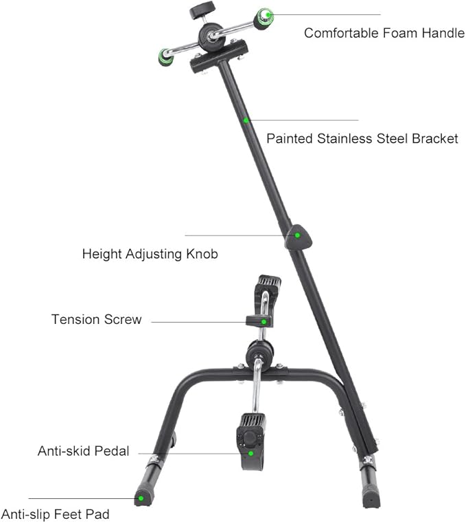 Pedal Exerciser, Hand Arm Leg and Knee Peddler, Adjustable Physical Therapy Leg Foot Pedal Exerciser, Compact Exercise for Legs and Arms Workout Fitness