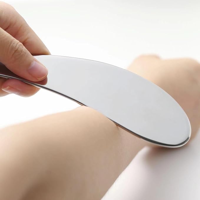 Gua sha Tool gua sha Stainless Steel iastm Tool Gussha Massage Tool Muscle Scraping Tool for Soft Tissue Therapy and Reduce Arms,Back, Legs, Neck Muscle Pain(I)…