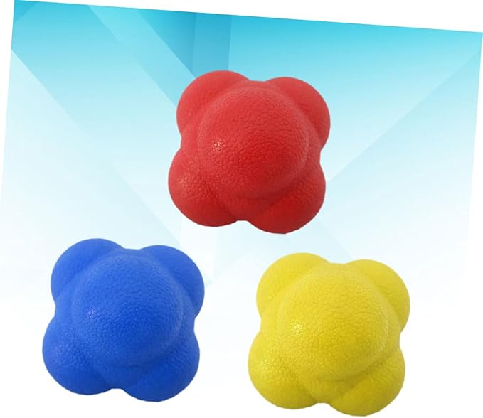 SUPVOX 3pcs Sided Reaction Ball Reflex Training Balls for Fitness Sports Boys and Girls Bounce for Reflexes Agility Hand-Eye Coordination