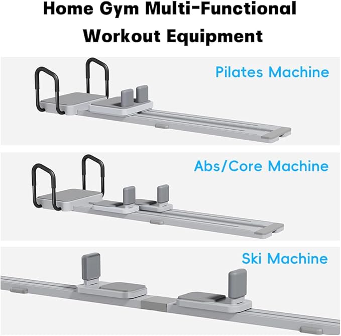 Pilates Reformer, Multifunctional Pilates Equipment for Abs Workout and Leg Exercise, Ski Machine, Pilates Board for Home Gym Full Body Workout