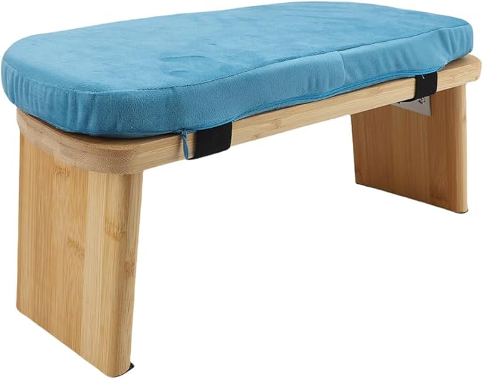 Meditation Bench, Folding Kneeling Meditation Stool, Removable Cushion Stool with Magnetic Locking Hinges, Ideal for Indoor & Outdoor Yoga & Prayer (Blue)