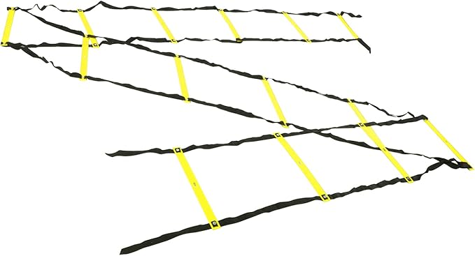 7M 14 Rung Agility Speed Ladder Stairs, Adjustable Training Ladder for Soccer Football Fitness, Non - Slip PP Agility Ladder with Angle Marks for Athletes and Coaches