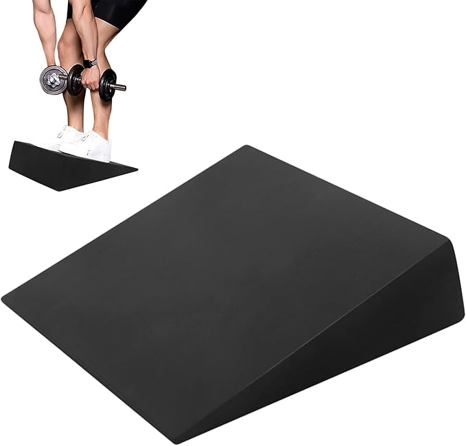 Dorsiflexion Wedge - 12.8x11.8x3.5in Foam Ramp, Angled Heel Elevation Block, Textured Incline Platforms | Calf Flexibility Development Tool, Lower Limb Stability Aid, For Barbell Squat Techniques