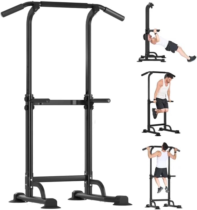 Multi-Functional Power Tower for Home Gym: Adjustable Pull Up & Dip Station with 400 LBS Capacity, Space Saving Strength Training Equipment for Men and Women