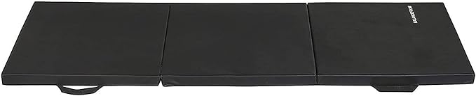BalanceFrom 6x2 Feet 3-Panel Folding Gymnastics Mat – 2-Inch Thick Pad with Vinyl Surface and Carrying Handles for Tumbling, Yoga, Pilates, Home Workouts, and Martial Arts