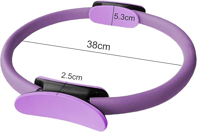 Pilates Ring Fitness Circle 14.96" Yoga Rings Magic Circle with Dual Padded Handles for Toning Arms, Thighs/Legs & Core