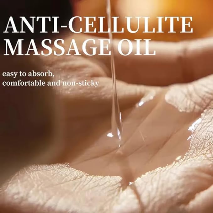 April's Angels Anti-Cellulite Massage Oil with Collagen & Stem Cell Infused. Skin Elasticity, Firmness, Deep Hydration. 8 fl oz
