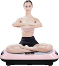 Vibration Platform Machine for Home Gym, Vibration Plate Exercise Board for Fitness, Full Body Vibrating Workout Machine w/Resistance Bands (Color : Pink)