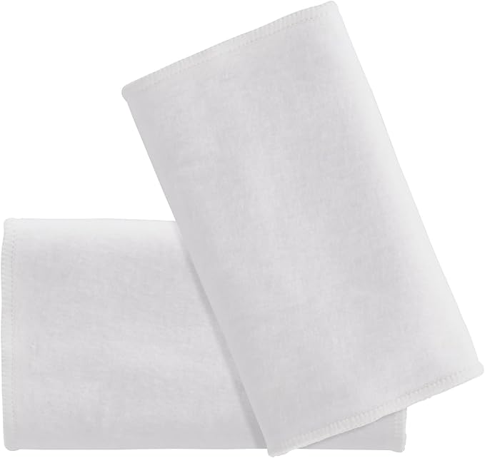 2 Pcs Organic Cotton Castor Oil Pack Wrap – Reusable Cotton Flannel Pads (No Straps) – Washable, Durable, Absorbent Cloth for Abdomen & Joints