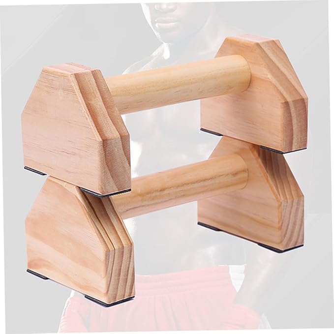 BESTonZON Solid Wood Push-up Bracket Handstand Bars Muscle Training Device, 1 Pair Pushup Frame for Home Fitness Strength Training and Calisthenics