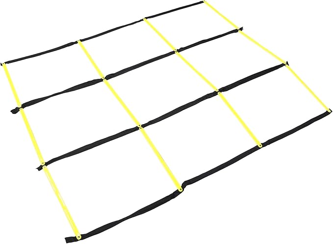 YARNOW Agility Ladder Rope Training Ladder for Speed and Footwork Nine-Square Soft Foldable for Football and Soccer Workout Portable Soccer Training Equipment for Speed and Coordination