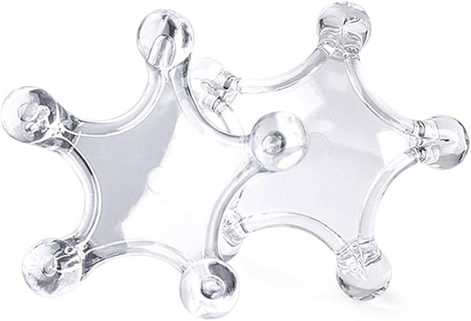 Trigger Point Massage Tools, 2 Pack Easier Grip Star Shaped 5 Legged Pressure Point Handheld Massage Tool for Deep Tissue Pain Relief, Suitable for Full Body (Transparent)