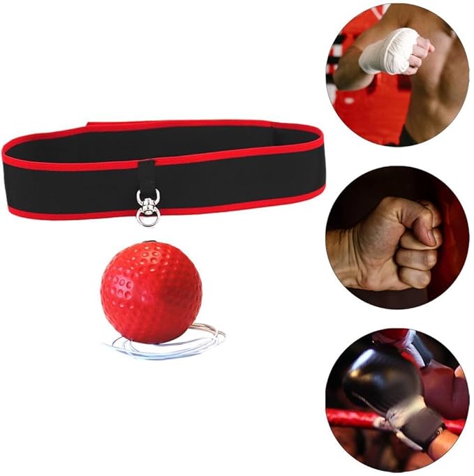 Boxing Reflex Ball Headband Adjustable Headband Boxing Gear Reflex Ball on String with Headband for Fitness MMA Kids Adults